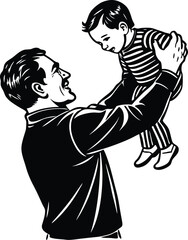 Celebrate Father’s Day with this elegant silhouette vector illustration. Featuring a heartfelt and timeless design