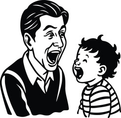 Celebrate Father&rsquo;s Day with this elegant silhouette vector illustration. Featuring a heartfelt and timeless design