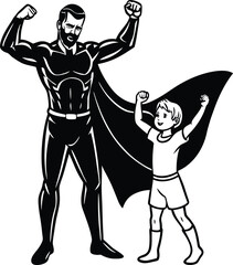 Celebrate Father’s Day with this elegant silhouette vector illustration. Featuring a heartfelt and timeless design