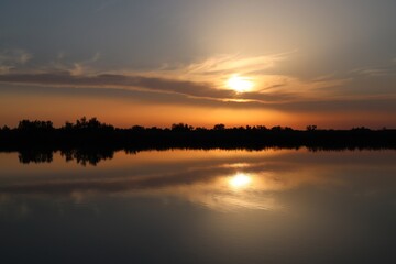 Sunset over the lake