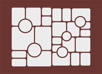 Pictures or photos frame collage. comics page grid layout abstract photo frames and digital photo wall template
