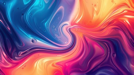 Abstract Swirling Liquid Paint Colorscape