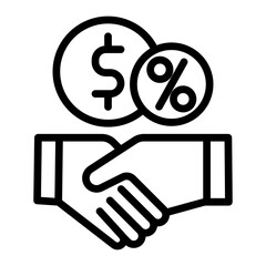 Loan Agreement Vector Line Icon Design