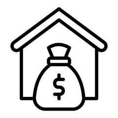Mortgage Vector Line Icon Design