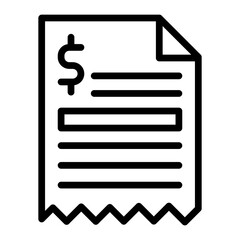 Invoice Vector Line Icon Design