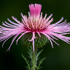 Vertical closeup shot of a pink spear thistle flower