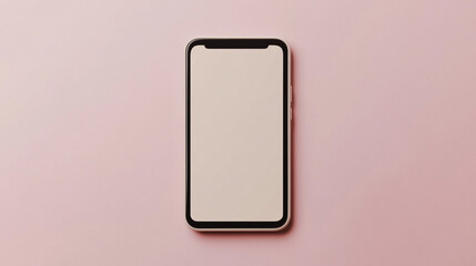 Modern smartphone on a pastel pink background, perfect for digital communication.