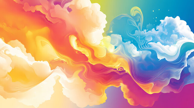 Farbdynamik in der cloud-technologie. Harmonic. Illustration