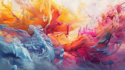 Abstract Colorful Swirling Paint Abstract Art