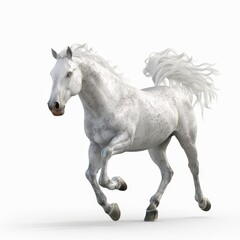 Obraz premium White Horse Galloping