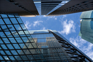 Skyscrapers at Shiodome Area at Shimbashi in Tokyo, Japan.