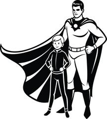 Happy Father's Day Silhouette Vector Illustration | Heartfelt Design for Celebrations