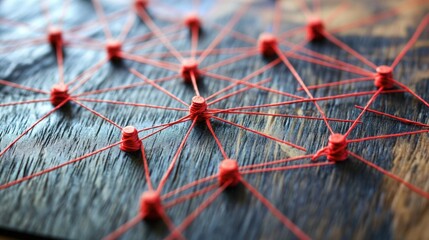 Mystery Board with Red String Connections
