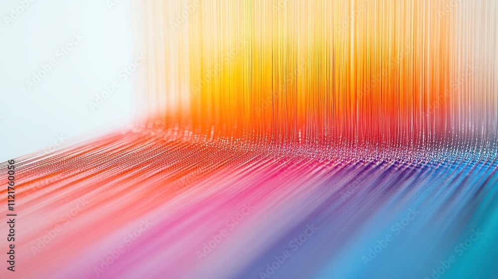 Poster Abstract colorful threads converging into a vibrant spectrum.