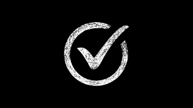 Hand-drawn right and wrong animation, Grung check mark animation video with alpha channel.