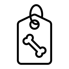 Pet Tags Vector Line Icon Design