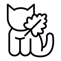 Obraz premium Catnip Vector Line Icon Design