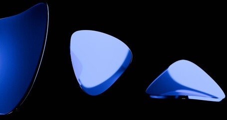 3d render of guitar plucks flying in the background, music and rock style background. Blue Guitar Plucks.