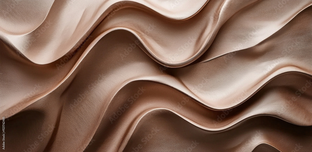Poster wrinkled mocha mousse paper reveals intricate patterns, inviting a sense of elegance and warmth with