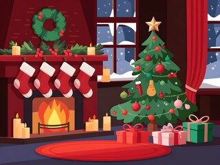 christmas tree with gifts