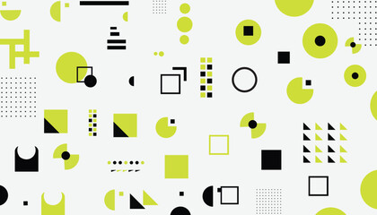 Collection of textured vector backgrounds with simple and brutalist abstract geometric shapes. vector abstract circle, triangle and square lines art.

