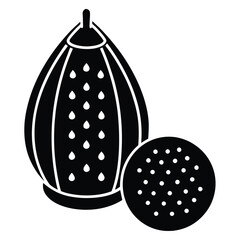 Vector illustration of whole nutmeg with a grater and a small mound of ground nutmeg, perfect for culinary and kitchen-themed designs. Ideal for food, spice, and cooking graphics.