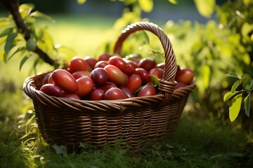 Fresh Jujube fruit in a basket