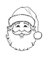 Santa Claus vector in line art style