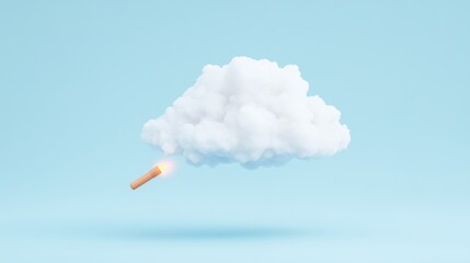 A fluffy cloud with a lit dynamite stick, symbolizing creativity.