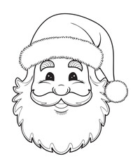 Santa Claus vector in line art style 