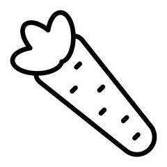 Carrot Vector Line Icon Design