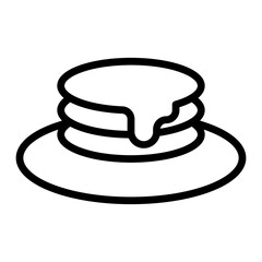 Pancakes Vector Line Icon Design