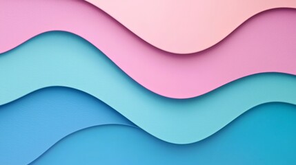 Obraz premium A vibrant, layered design featuring flowing waves of pastel colors, creating a soothing and modern visual effect.