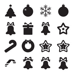 Merry christmas silhouette vector elements in white background.