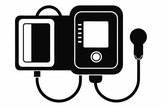 recommend clip art: Blood Pressure Monitor vector silhouette black design white background