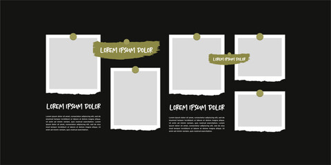 Pictures or photos frame collage. comics page grid layout abstract photo frames and digital photo wall template