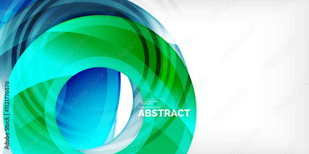 Poster bright colorful circles with light effects. abstract background