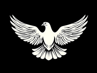 Obraz premium White Dove Illustration: Wings Spread