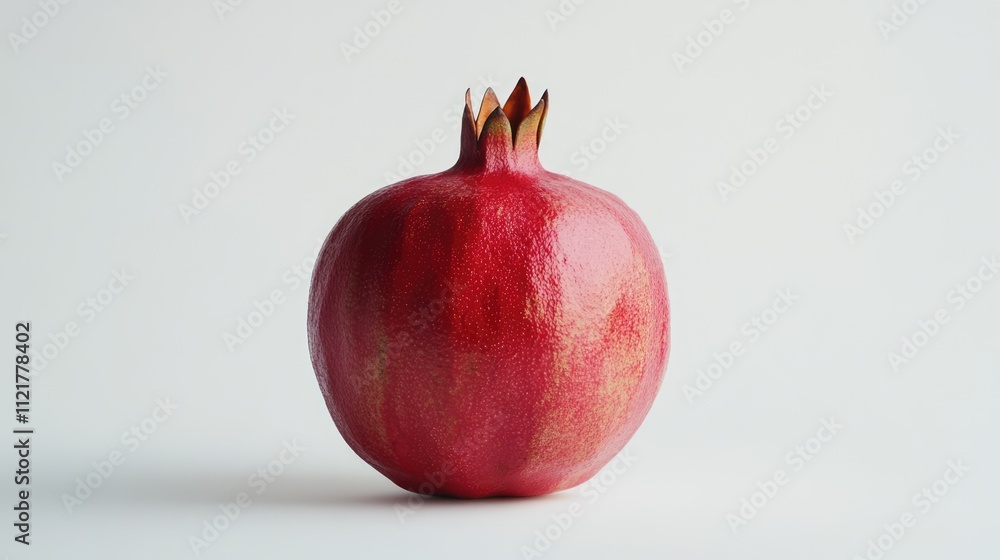 Poster ripe pomegranate isolated on a clean white background showcasing its vibrant red color and natural t