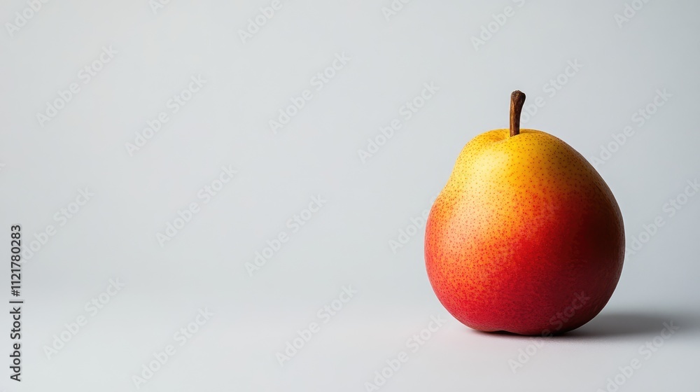 Poster red and yellow pear fruit isolated on a clean white background emphasizing freshness and natural bea