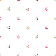 Cute Little Spring Flowers Seamless Vector Pattern Design