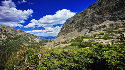 landscape with blue sky and clouds