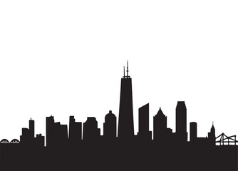 Fototapeta premium A black colour city silhouette vector design