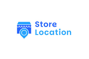Retail logo design template. Store and location pin icon concept vector symbol illustration