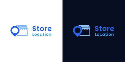 Pin with store logo design template concept vector symbol illustration