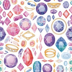 seamless pattern with jewel 