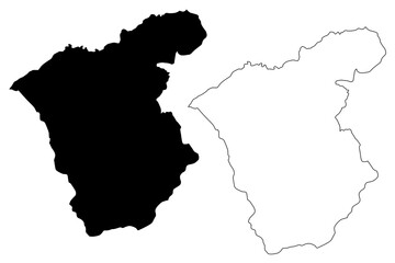 Fototapeta premium Ermera Municipality (Municipalities of East Timor, Democratic Republic of Timor-Leste, island) map vector illustration, scribble sketch Ermera map