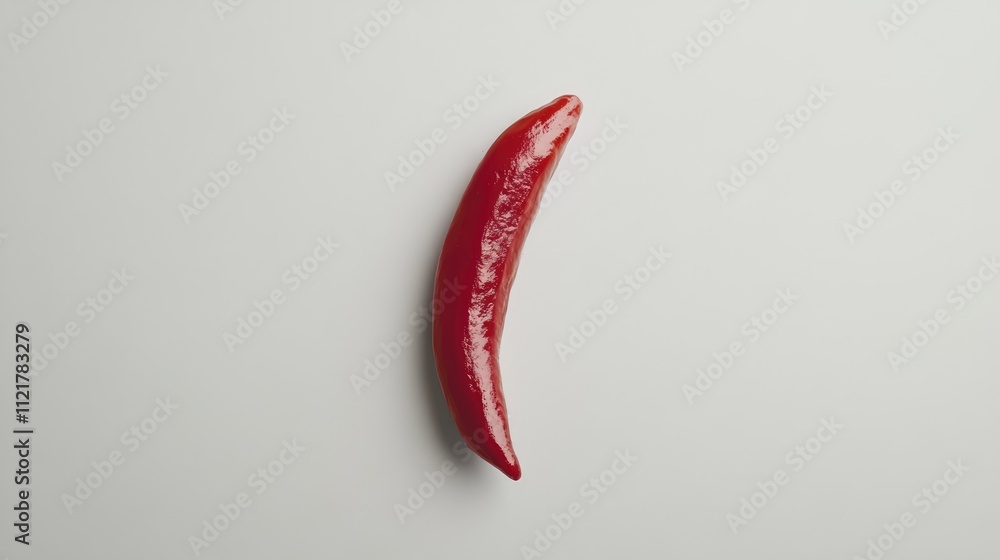 Poster red chili pepper isolated on light background showcasing its smooth texture and vibrant color for cu