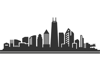 A black colour city silhouette vector design