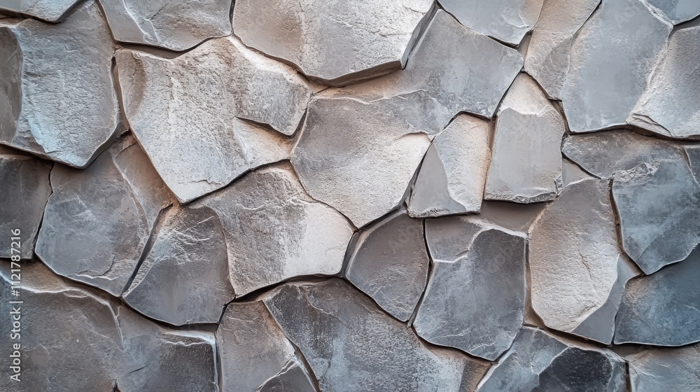 Poster natural stone texture ceramic tiles background featuring artificial stone brickwork pattern in neutr